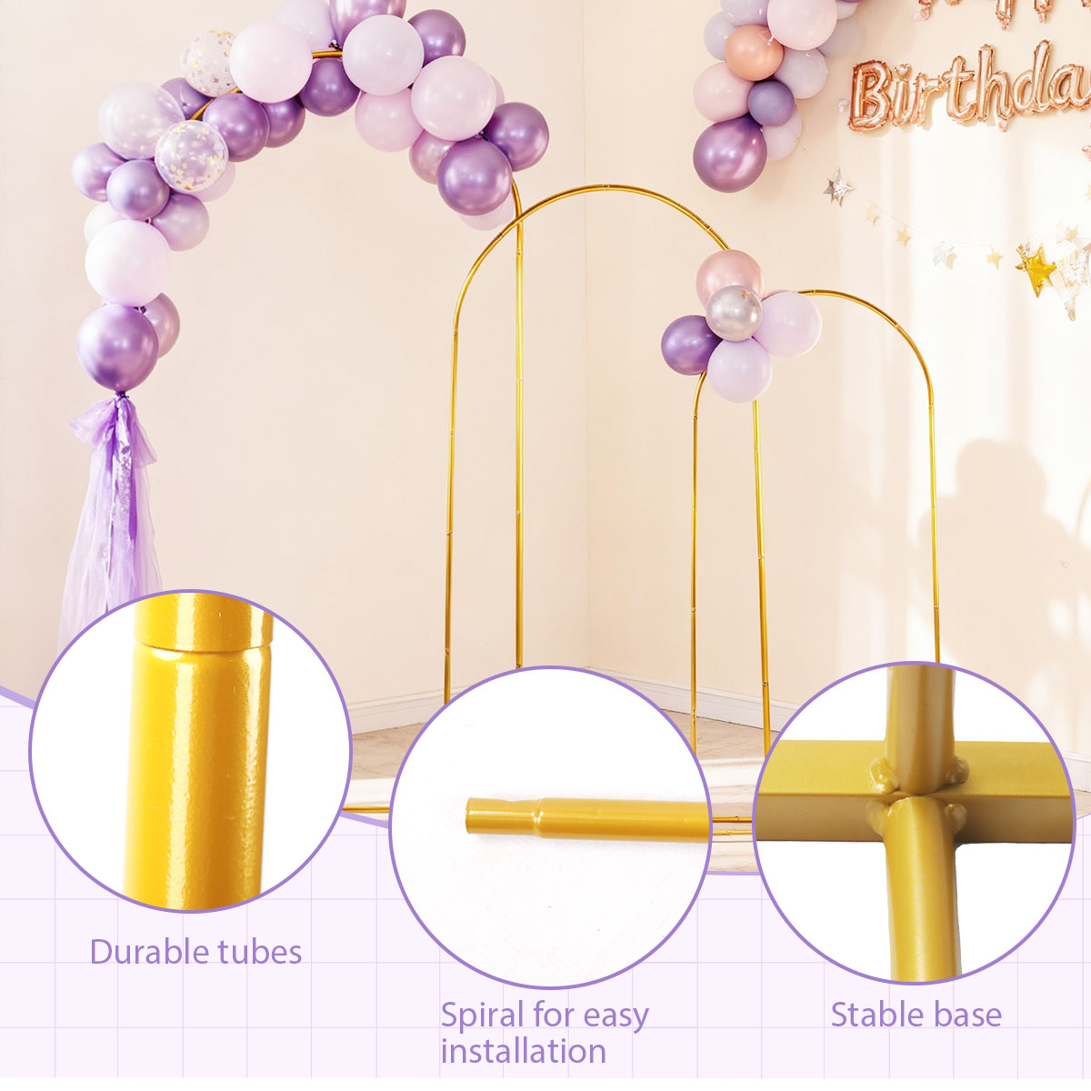 3Pack Golden Metal Arch Kits,  - Confetti Balloon Set 리뷰 및 가격