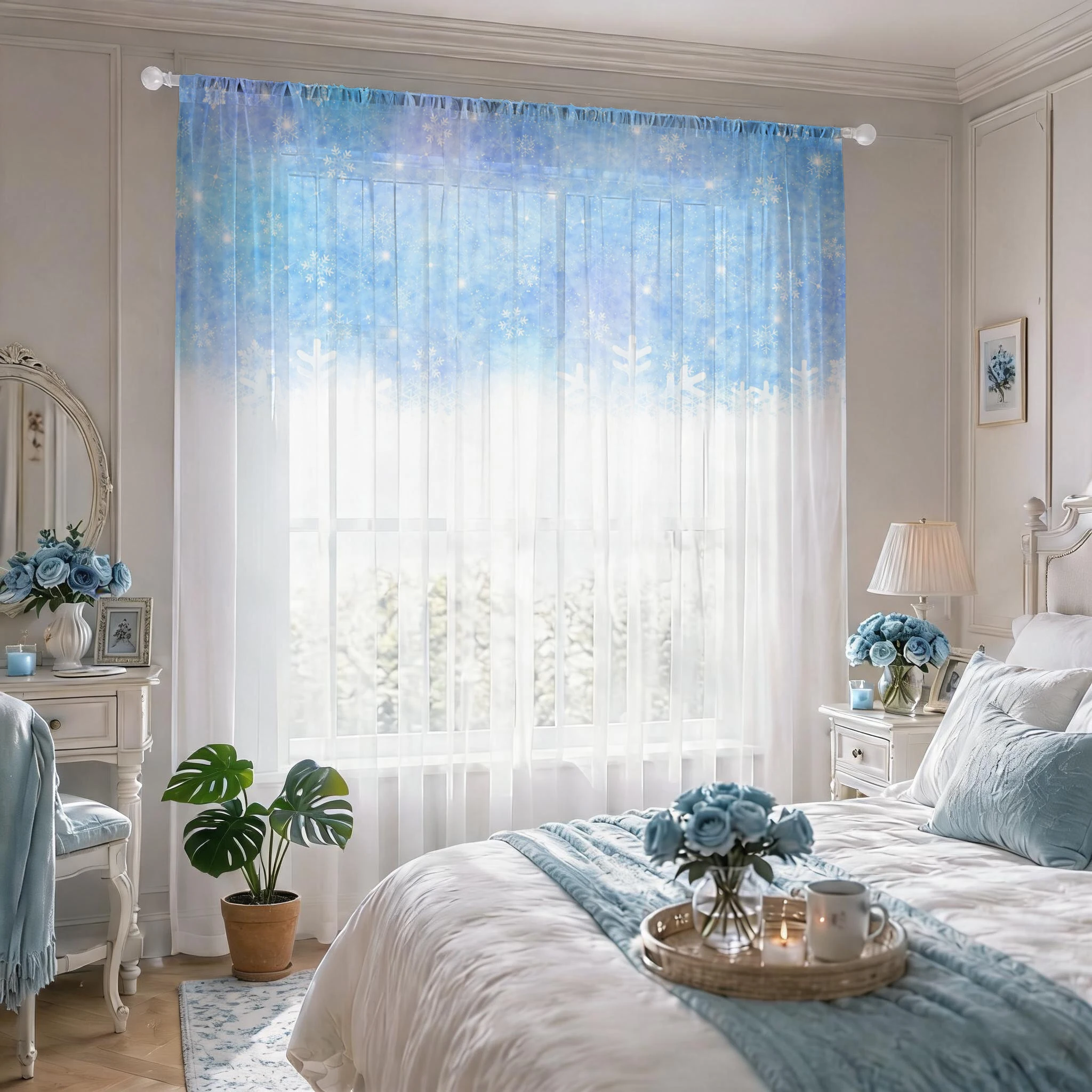 Floral Gradient Sheer Curtain, - Good Floral & Wedding Decor Supply Photos 리뷰 및 가격