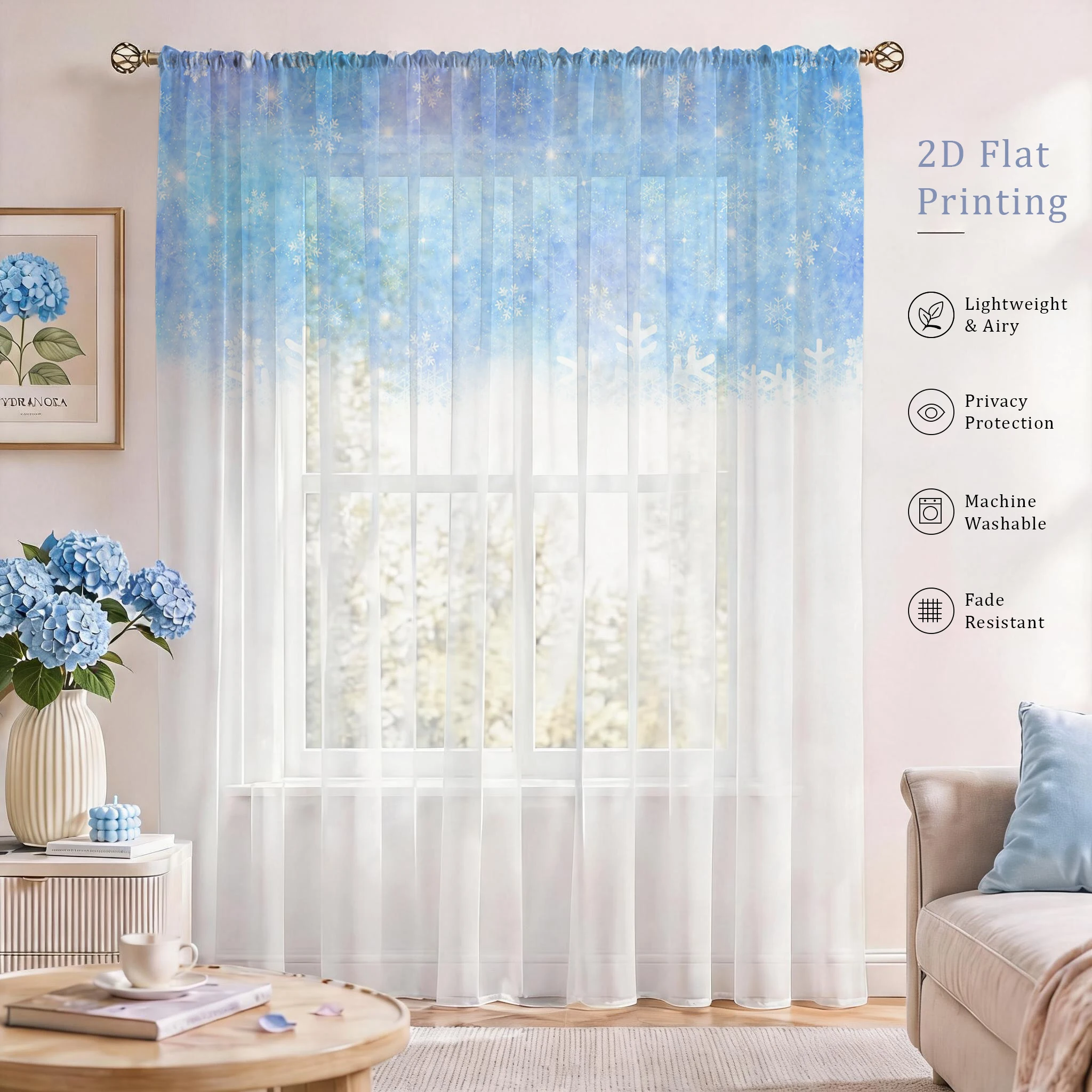 Floral Gradient Sheer Curtain, - Good Floral & Wedding Decor Supply Photos 리뷰 및 가격