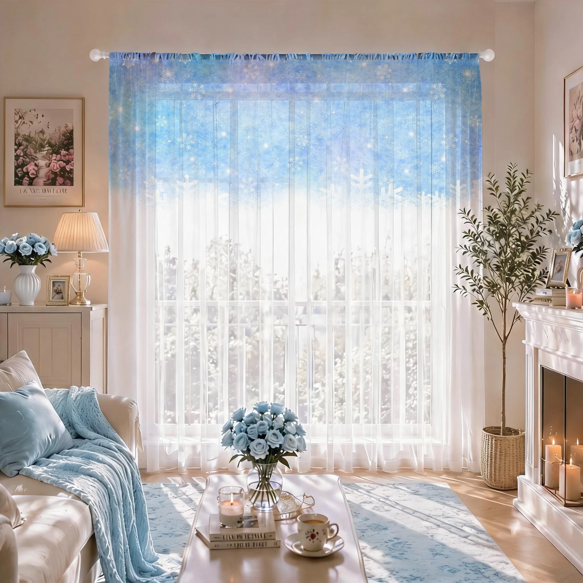 Floral Gradient Sheer Curtain, - Good Floral & Wedding Decor Supply Photos 리뷰 및 가격
