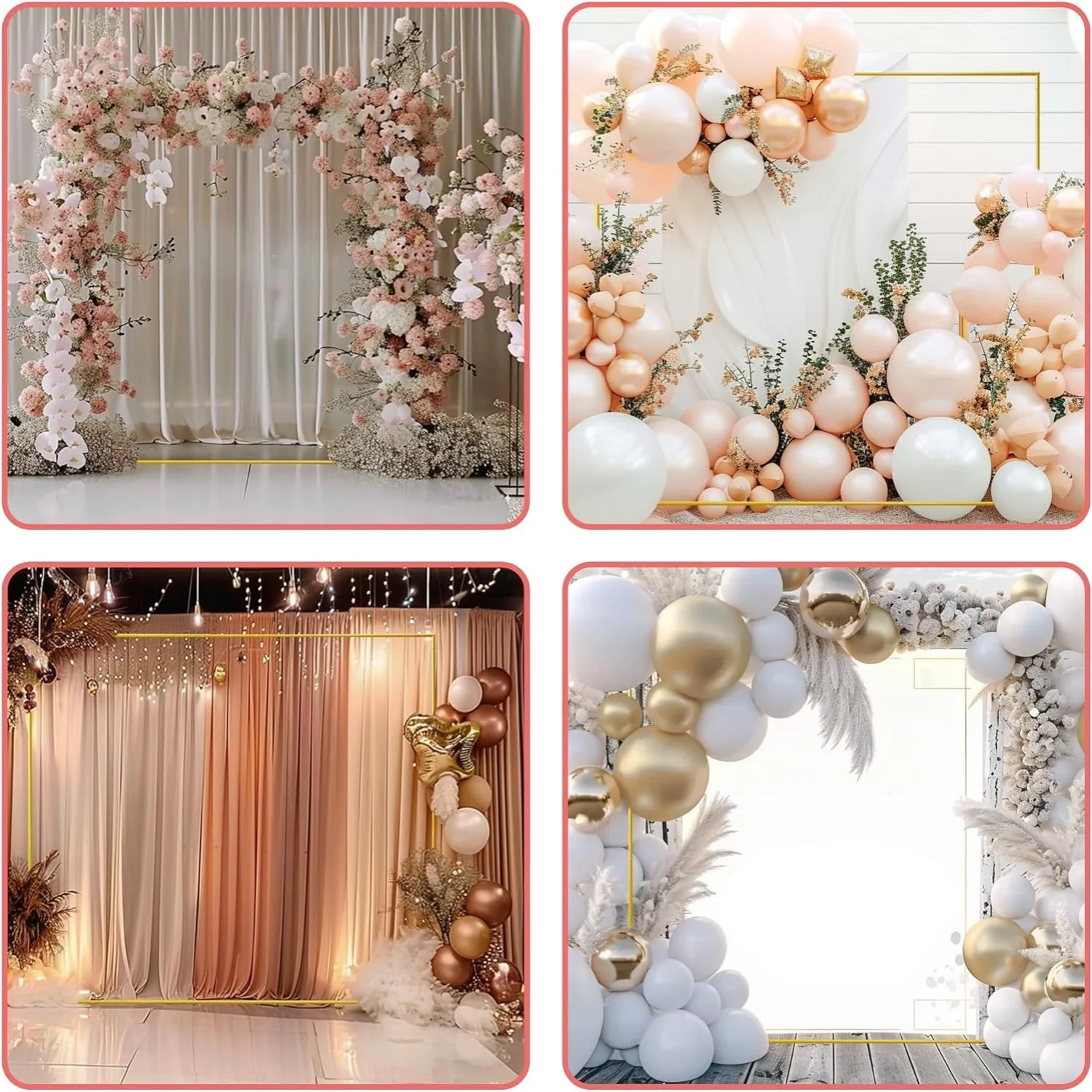 Gold Wedding Arches Square Bac - Confetti Balloon Set 리뷰 및 가격